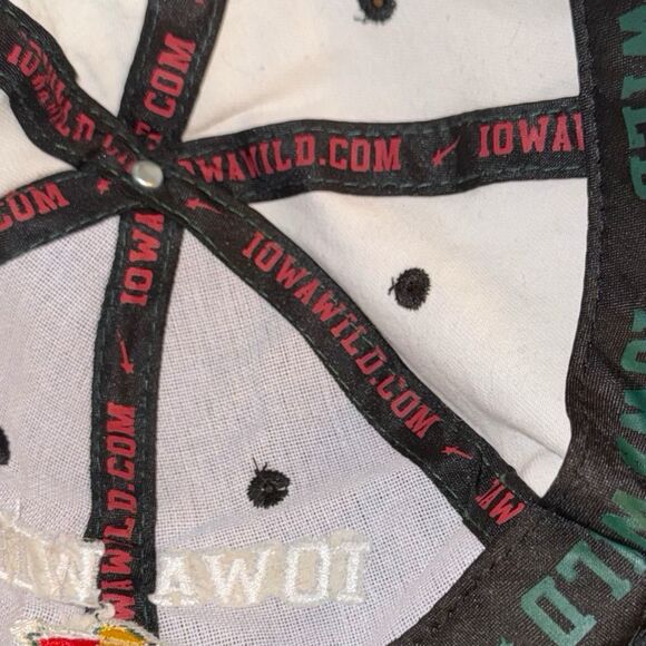 Iowa Wild Hockey Embroidered Logo Adjustable Back Cap Hat Black/White - Picture 4 of 8